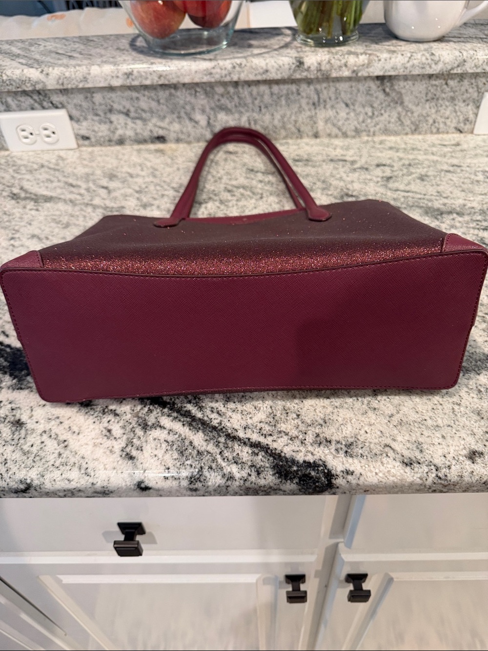 Kate Spade glitter tote in burgundy sparkle - Picture 4 of 14